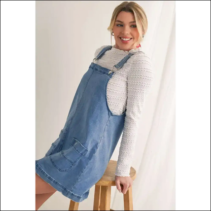 Dusk Blue Pocket Overalls: Adjustable Straps to Steal Hearts 💙 Needful Things - Short Dresses on Sale Worldwide Shipping