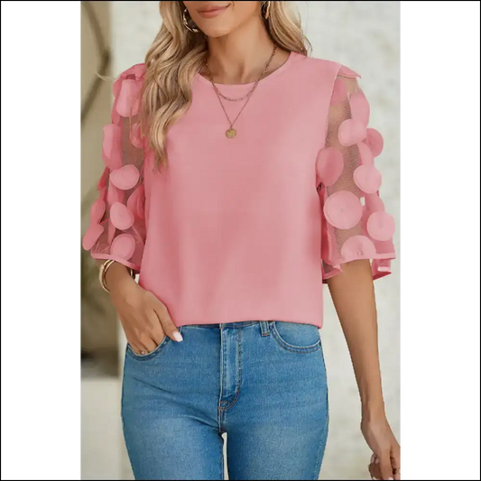 Dusty Pink Applique: Because Adulting is Hard Enough 🌸 Needful Things - s - Blouses on Sale Worldwide Shipping