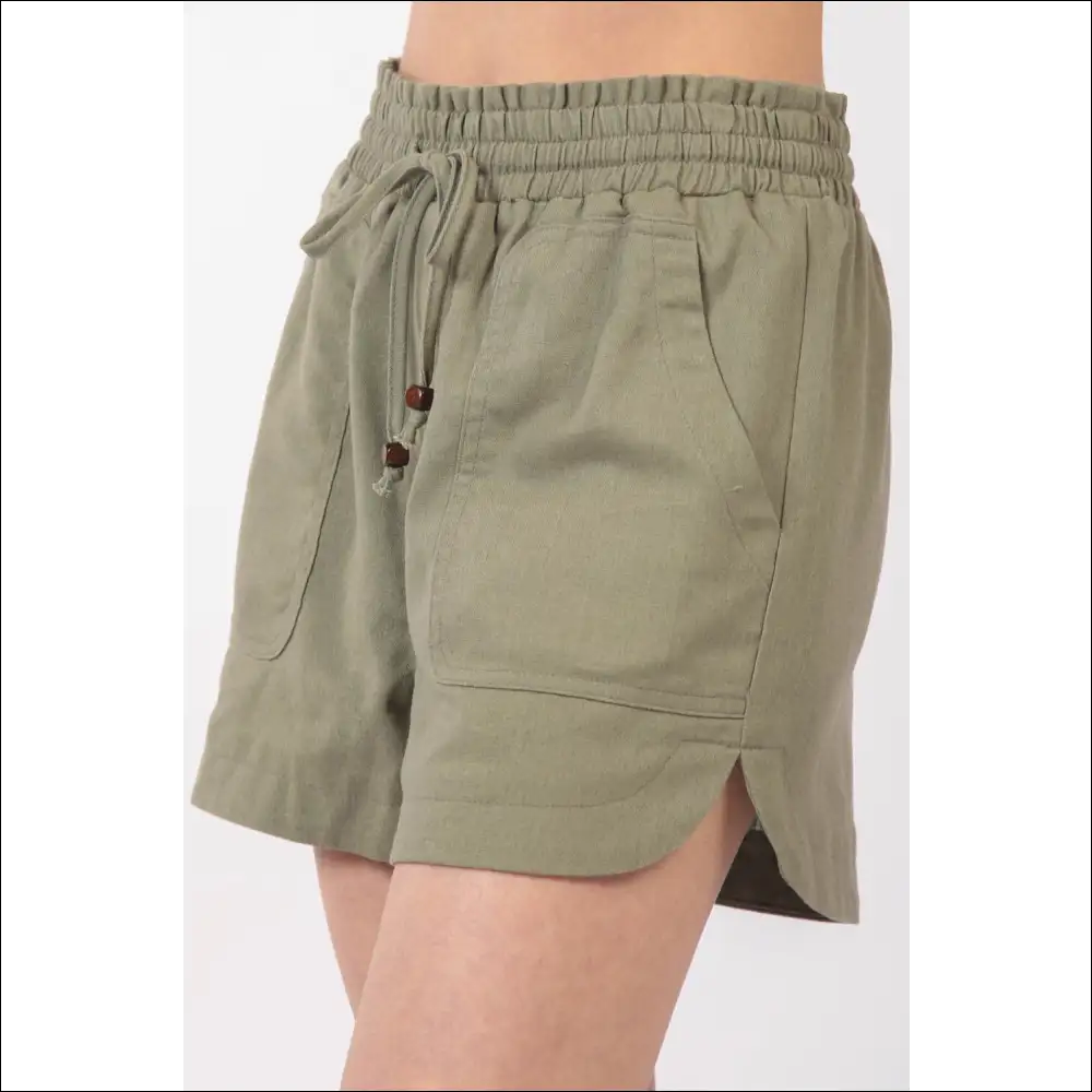 Eco-chic Drawstring Linen Shorts - on Sale Worldwide Shipping