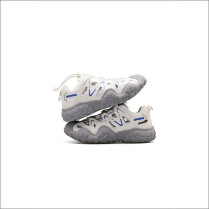 Elastic Lock Laces Round Toe Platform Contrast Athletic Shoes - Gray / 37(us6) - on Sale Worldwide Shipping