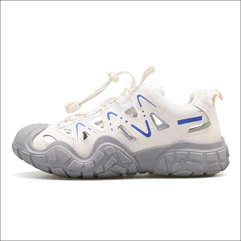 Elastic Lock Laces Round Toe Platform Contrast Athletic Shoes - on Sale Worldwide Shipping
