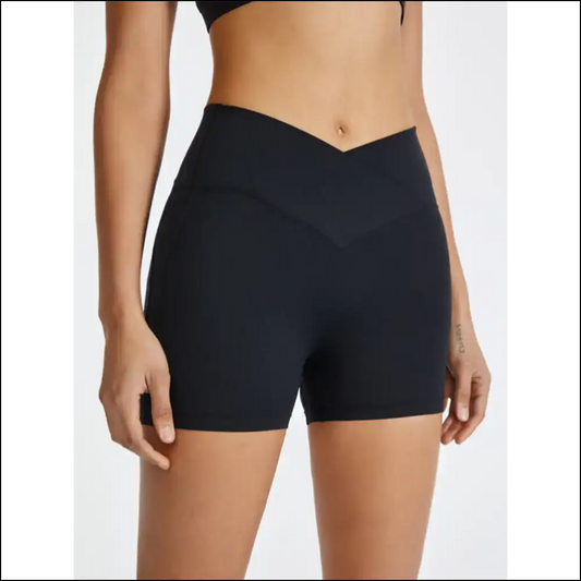 Elevate your Style with High Waist Active Shorts - Black / m - on Sale Worldwide Shipping