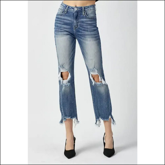 Elevate your Style with Risen High Waist Jeans - New Bff! 👖✨ - Medium / on Sale Worldwide Shipping