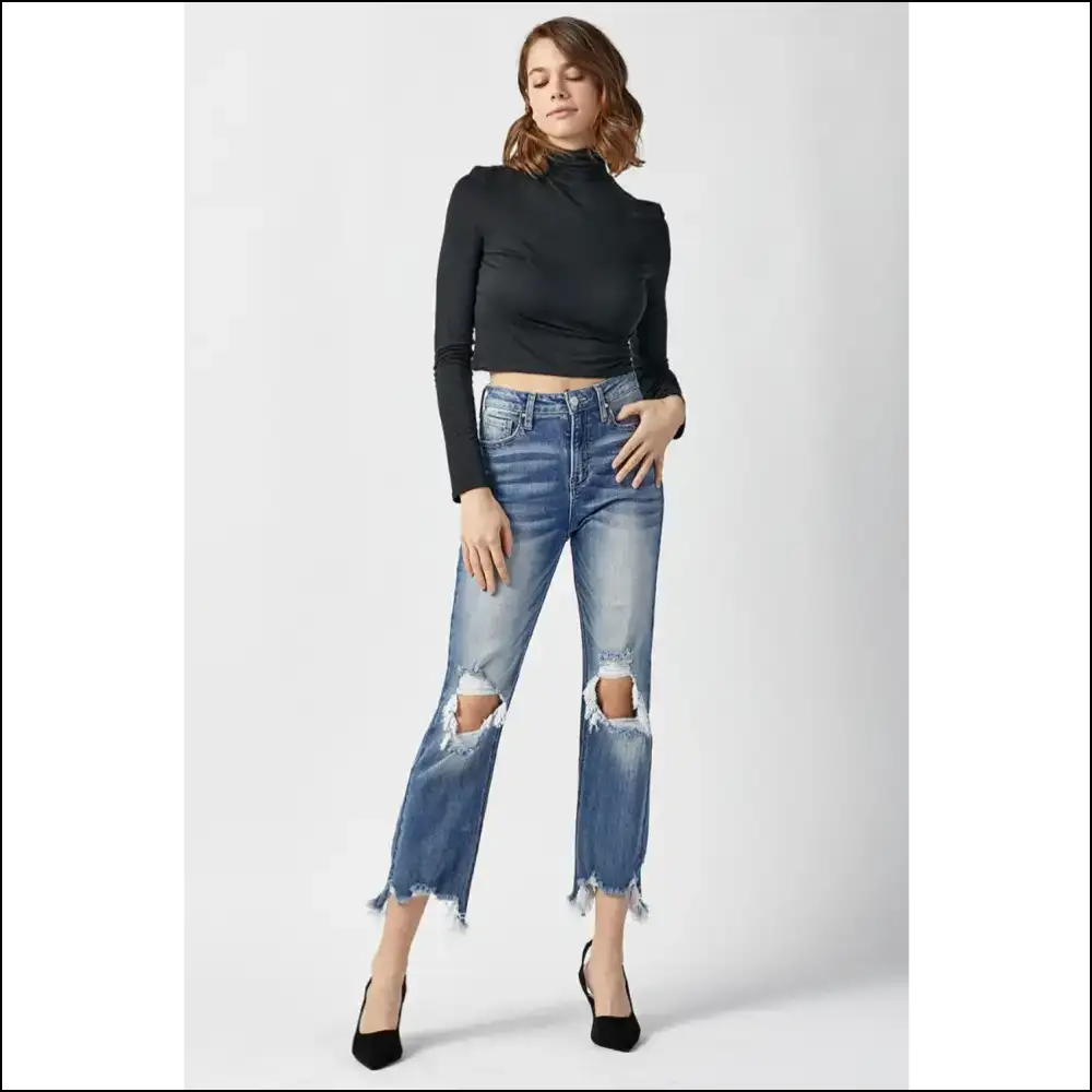 Elevate your Style with Risen High Waist Jeans - New Bff! 👖✨ - on Sale Worldwide Shipping