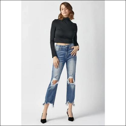 Elevate your Style with Risen High Waist Jeans - New Bff! 👖✨ - on Sale Worldwide Shipping