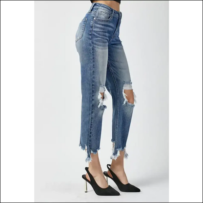 Elevate your Style with Risen High Waist Jeans - New Bff! 👖✨ - on Sale Worldwide Shipping