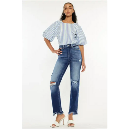 Elevate your Wardrobe with Kancan High Rise Distressed Jeans of Glory! 👖✨ - on Sale Worldwide Shipping