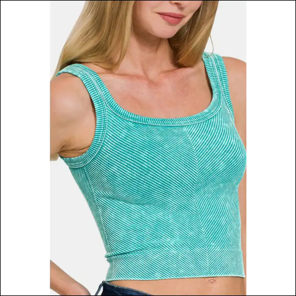 Embrace your Curves in our Needful Things Washed Ribbed Scoop of Awesomeness! 😎✨ - Tank Tops on Sale Worldwide Shipping