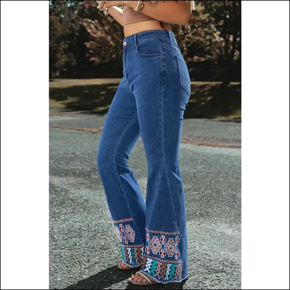 Embroidered Bootcut Jeans: your New Ass-ets for Sass-tastic Style! 😂✨ - Jeans on Sale Worldwide Shipping