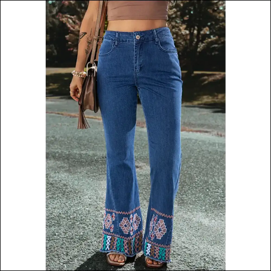 Embroidered Bootcut Jeans: your New Ass-ets for Sass-tastic Style! 😂✨ - Medium / 14 - Jeans on Sale Worldwide Shipping