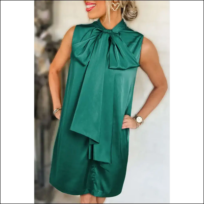 Evergreen Bow Tie Mini Dress: Dangerously Cute from Needful Things 😈 - s - Short Dresses on Sale Worldwide Shipping
