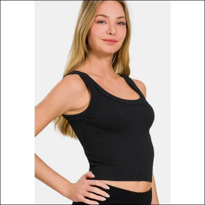 Fabulous Af: Chic Ribbed Cropped Tank That’s Worth Risking Sunburn! 🌞✨ - Tops on Sale Worldwide Shipping