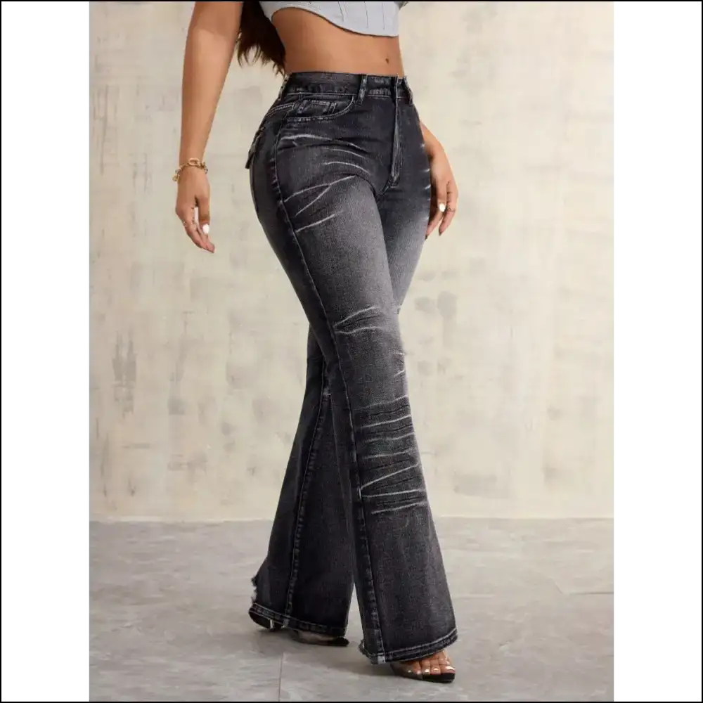 Fabulously High Waist Bootcut Jeans: Because your Butt Deserves a Throne! 👖✨ - Jeans on Sale Worldwide Shipping