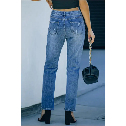 Fall Into Fashion with Distressed Pumpkin Pattern Jeans - Spooktacular Style! 🎃 - on Sale Worldwide Shipping