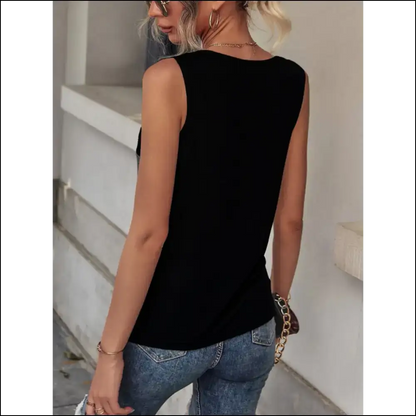Fam-fam Color Block Wide Strap Tank - Tops on Sale Worldwide Shipping