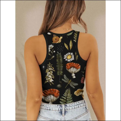 Fam-fam Printed Wide Strap Tank - your New Favorite Top! - Tops on Sale Worldwide Shipping