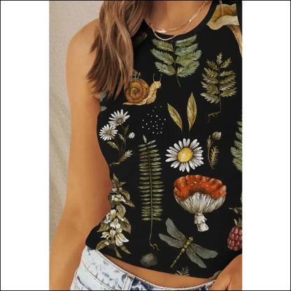 Fam-fam Printed Wide Strap Tank - your New Favorite Top! - Tops on Sale Worldwide Shipping