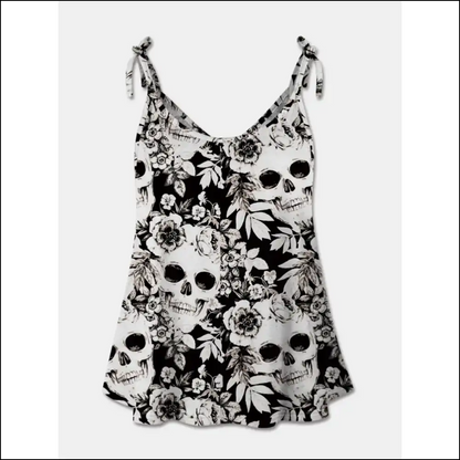 Fam-fam Skull Print Cami – Chic & Edgy Style - Black / s - Tank Tops on Sale Worldwide Shipping