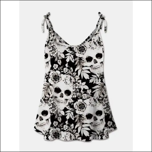 Fam-fam Skull Print Cami – Chic & Edgy Style - Black / s - Tank Tops on Sale Worldwide Shipping