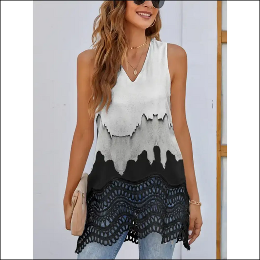 Fam-fam V-neck Tank - Playful & Chic - Black / m - Tops on Sale Worldwide Shipping