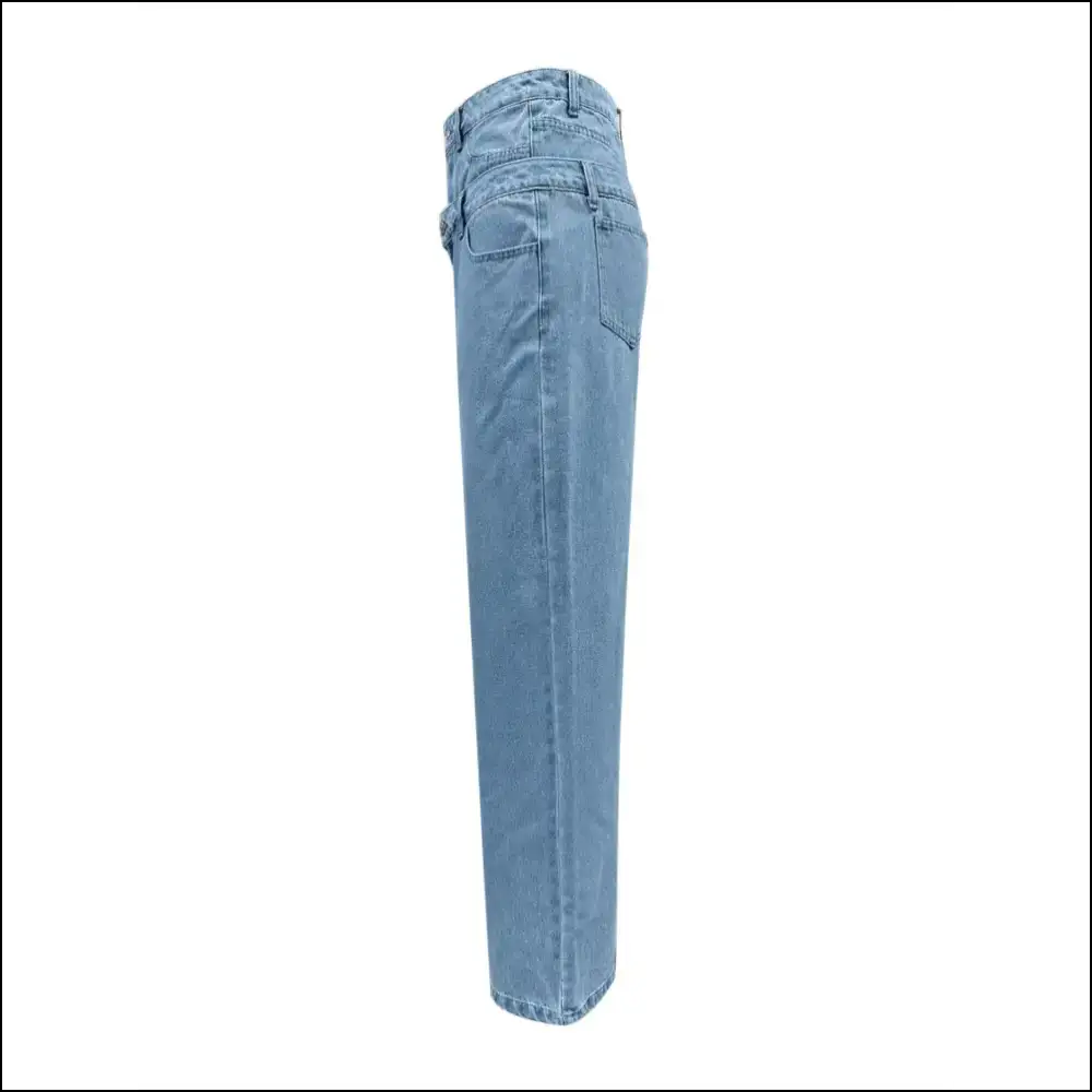 Faux Layered High Waist Jeans: Because Fabulous is the New Black! 👖✨ - Jeans on Sale Worldwide Shipping