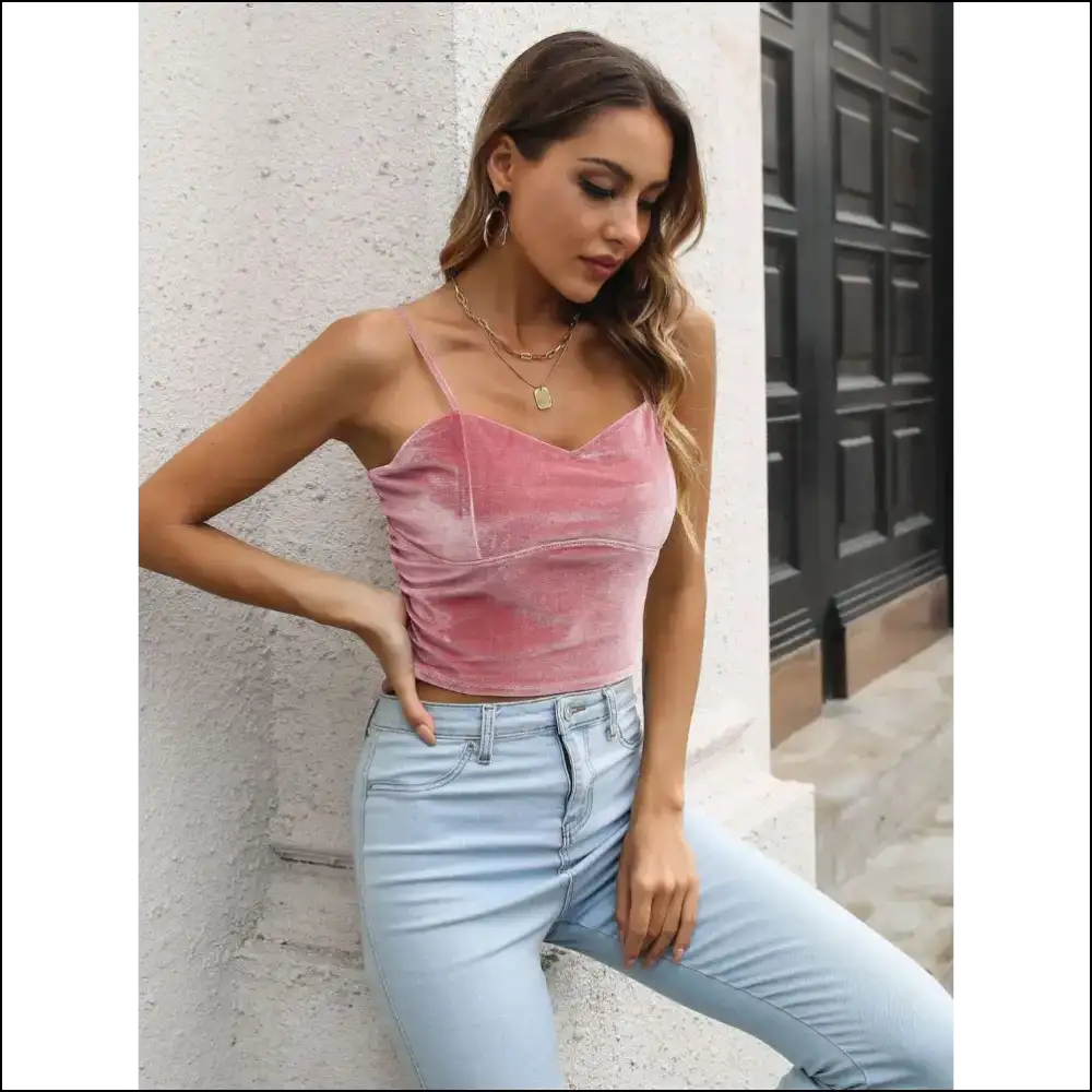 Feel Fabulous and Slightly Sinful in our Sweetheart Neck Cropped Cami! 💖 - Dusty Pink / 3xl - Tank Tops on Sale Worldwide Shipping