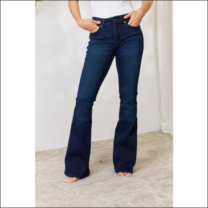 Feeling Fabulous in Kancan Mid Rise Flare Jeans: Confidence with a Side of Sass! 🎉 - Dark / 3(25) - Jeans on Sale Worldwide Shipping