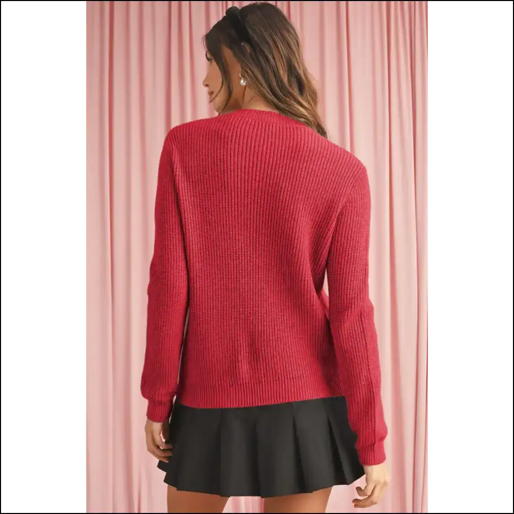 Fiery Red Sweet Cardigan: Bow Down Bitches. Needful Things 🔥 - Cardigans on Sale Worldwide Shipping