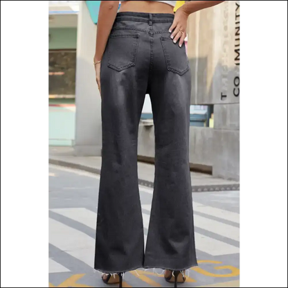 Finally Jeans that Don’t Judge your Pizza Habit - Chic Distressed Buttoned Magic! 🍕✨ - on Sale Worldwide Shipping