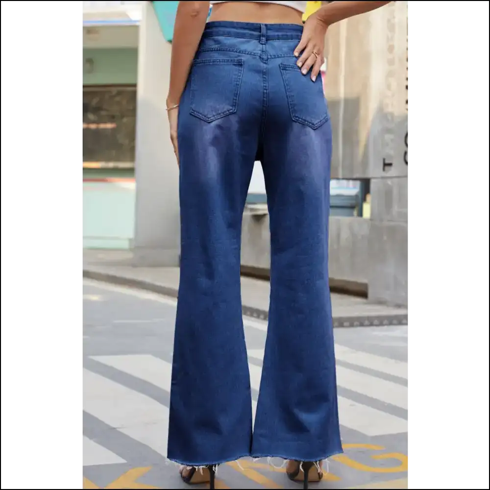 Finally Jeans that Don’t Judge your Pizza Habit - Chic Distressed Buttoned Magic! 🍕✨ - on Sale Worldwide Shipping