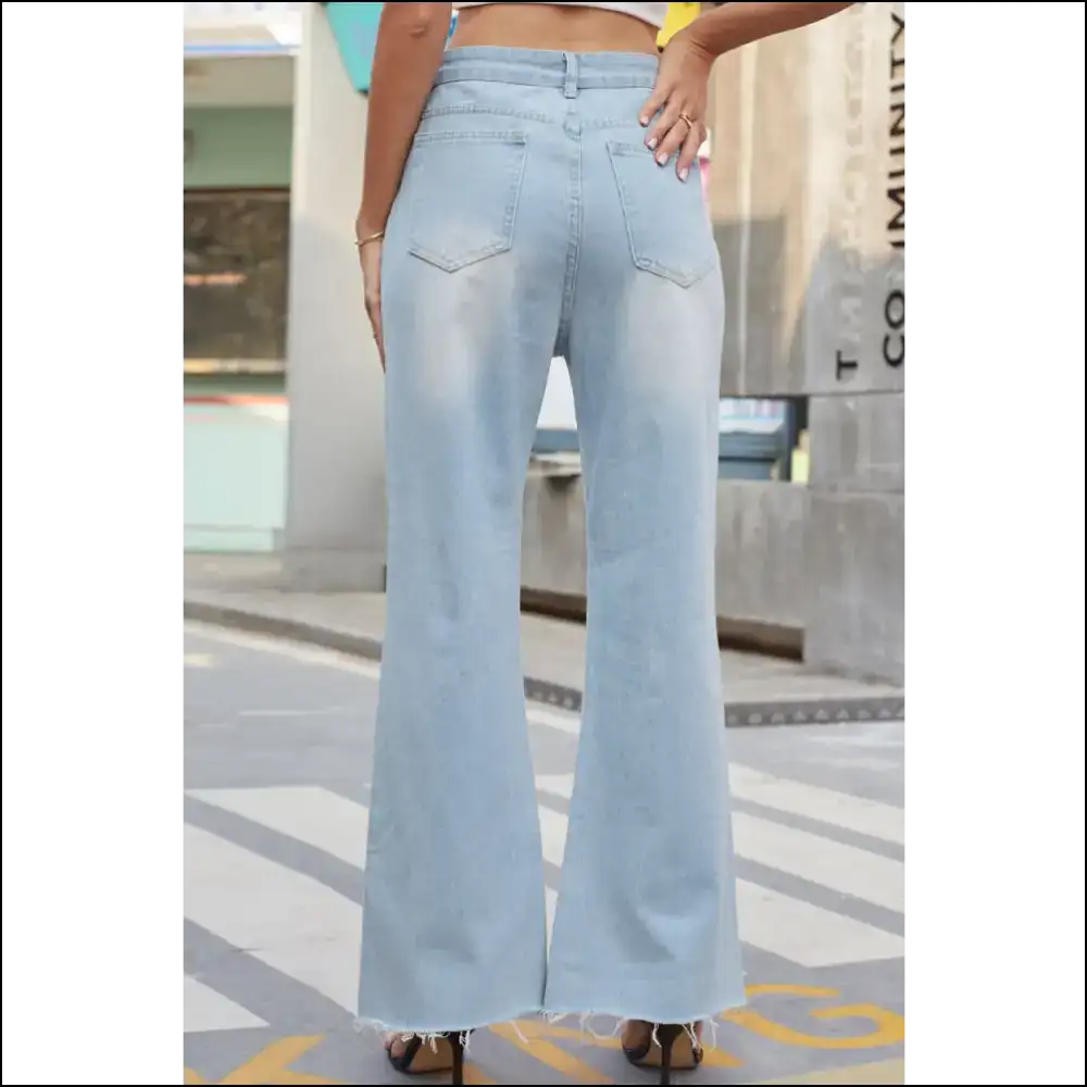 Finally Jeans that Don’t Judge your Pizza Habit - Chic Distressed Buttoned Magic! 🍕✨ - on Sale Worldwide Shipping