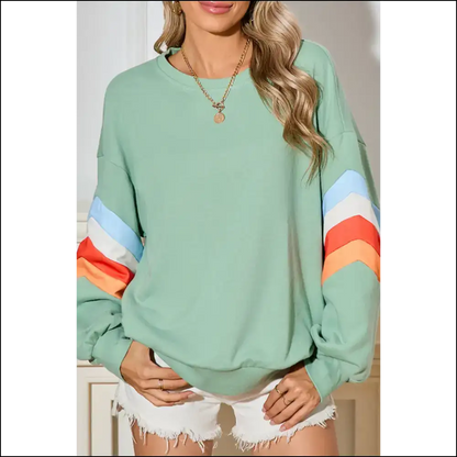 Flamingo Patchwork Drop Sleeve: Flock this Way to Awesome! Needful Things 😎 - Moonlight Jade / s - Sweatshirts & Hoodies on Sale Worldwide