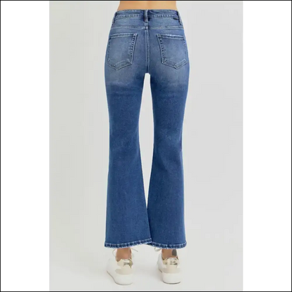 Flare it Like you Mean It: Risen High Rise Crop Jeans for the Bold - on Sale Worldwide Shipping