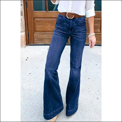 Flare Jeans: Because your Confidence Deserves a Wider Leg and Pockets! - Blue / Xs - Jeans on Sale Worldwide Shipping