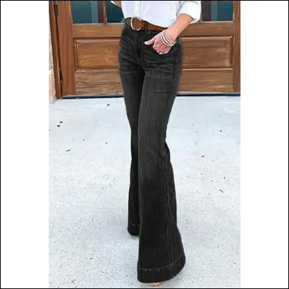 Flare Jeans: Because your Confidence Deserves a Wider Leg and Pockets! - Black / Xs - Jeans on Sale Worldwide Shipping