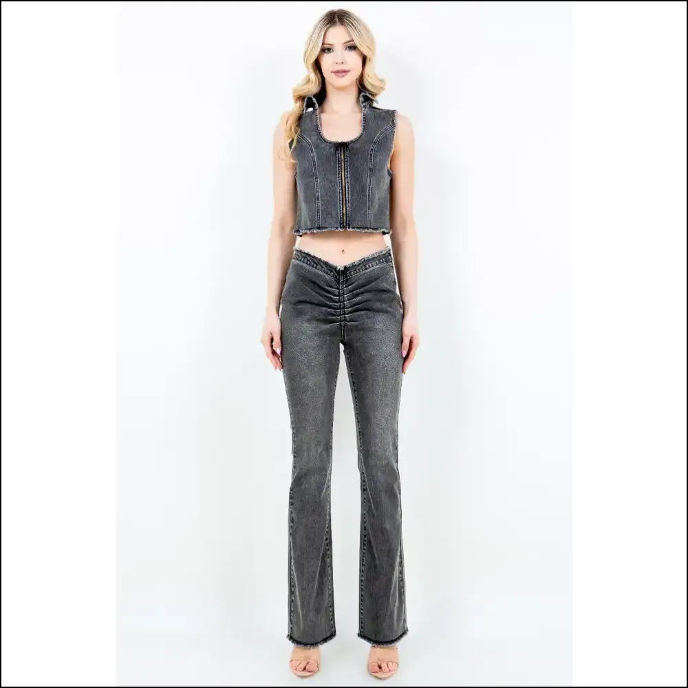 Flare Pants that Ruched my Heart: Needful Things Got me Feeling Stylish Af! 💃✨ - Jeans on Sale Worldwide Shipping