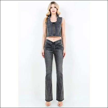 Flare Pants that Ruched my Heart: Needful Things Got me Feeling Stylish Af! 💃✨ - Jeans on Sale Worldwide Shipping