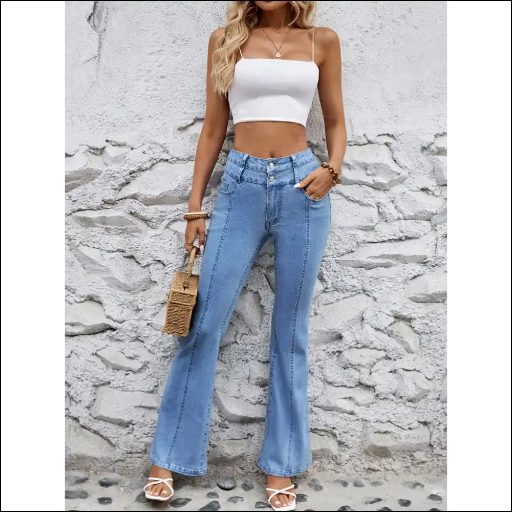 Flare-tastic Jeans: Conquer the World with High Waist Confidence! 💃✨ - Jeans on Sale Worldwide Shipping
