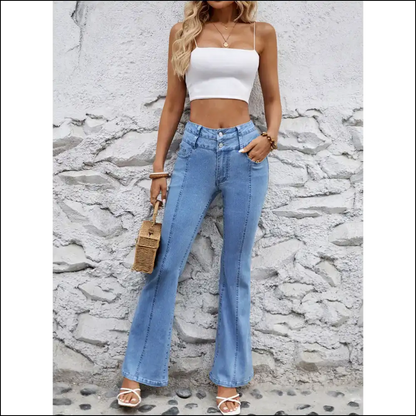Flare-tastic Jeans: Conquer the World with High Waist Confidence! 💃✨ - Jeans on Sale Worldwide Shipping