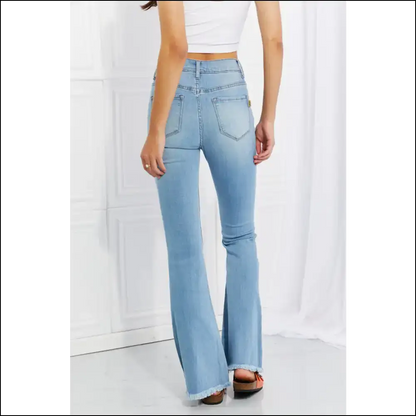 Flare Up in Style with Vibrant Miu Jess Button Jeans—glow Like a Retro Star! ✨ - Jeans on Sale Worldwide Shipping