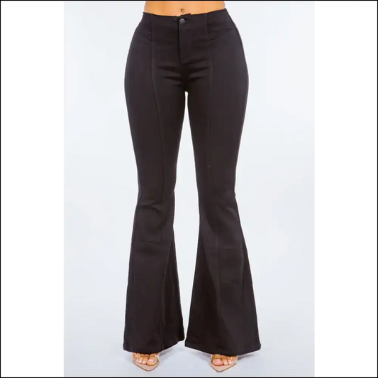 Flare Up your Fashion: be a Chic Goddess in American Bazi High Waist Jeans! - Black / s - Jeans on Sale Worldwide Shipping