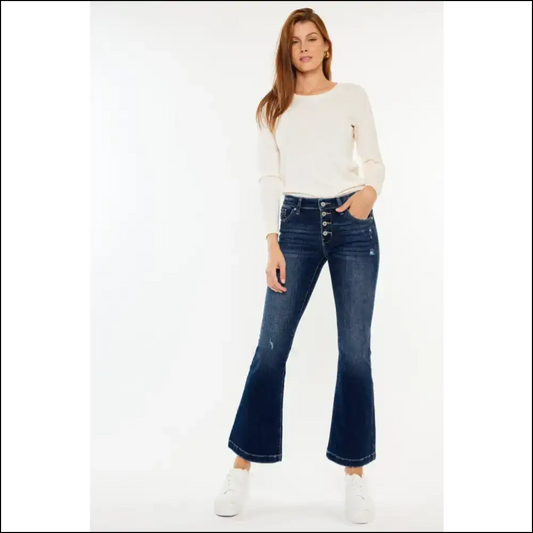 Flare Up your Fashion Game: Meet my Sassy Kancan Mid Rise Jeans! 👖✨ - Blue / 1 - Jeans on Sale Worldwide Shipping