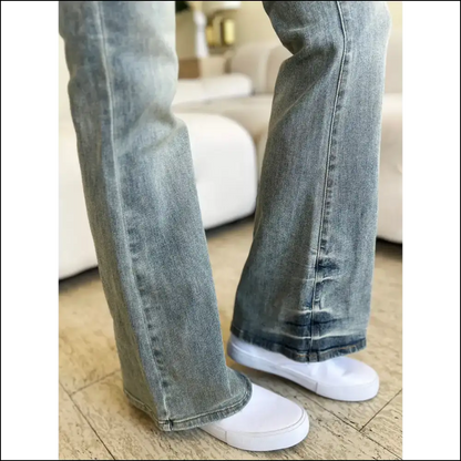 Flare Up your Life: Feel Fierce in Judy Blue Mid Rise Magic! 👖✨ - Jeans on Sale Worldwide Shipping