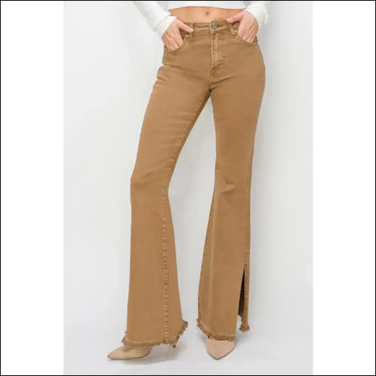 Flare Up your Life! Risen Bailey High Waist Jeans: Dare to be Fabulous! 🌟 - Brown / 3xl - Jeans on Sale Worldwide Shipping