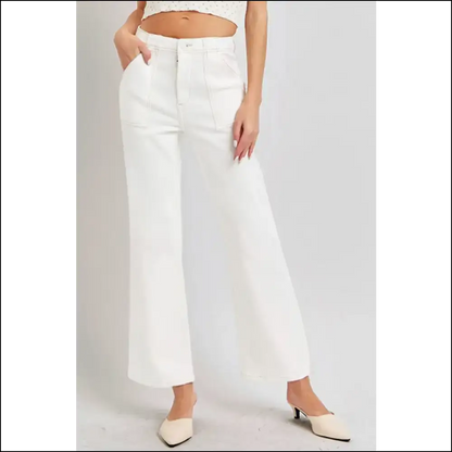Flare Up your Life with Risen High Rise Ankle Jeans from Needful Things 😏✨ - Cream / 11(30) - on Sale Worldwide Shipping