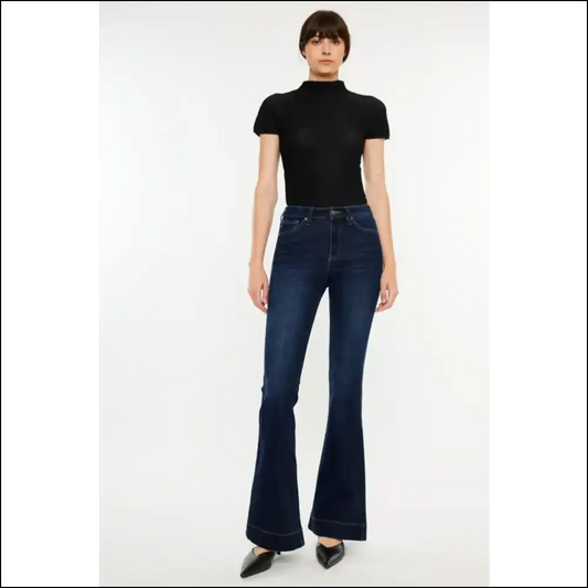 Flare Up your Style: Kancan High Rise Slims that Give a Hug! 😏👖 - Dark / 15 - Jeans on Sale Worldwide Shipping