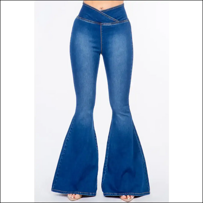 Flare Up your Style: Meet the American Bazi High Waist Jeans! 😂👖✨ - Blue / l - Jeans on Sale Worldwide Shipping