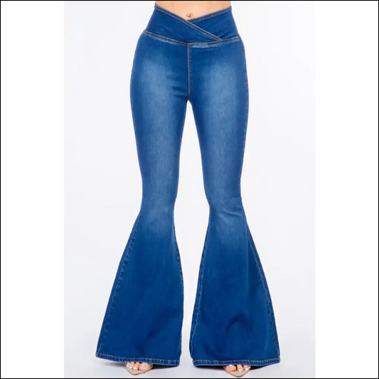 Flare Up your Style: Meet the American Bazi High Waist Jeans! 😂👖✨ - Blue / l - Jeans on Sale Worldwide Shipping