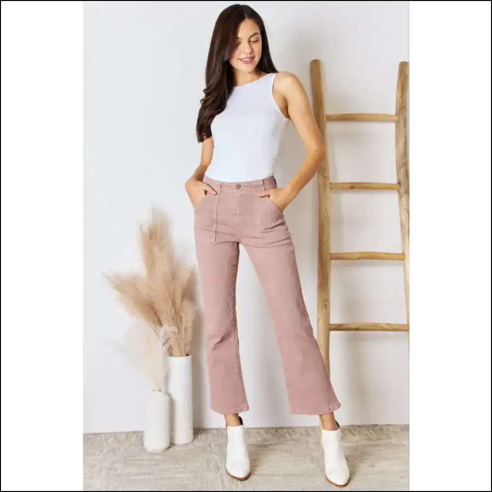 Flare Up your Style: Risen High Rise Ankle Jeans for the Bold! 😎✨ - on Sale Worldwide Shipping