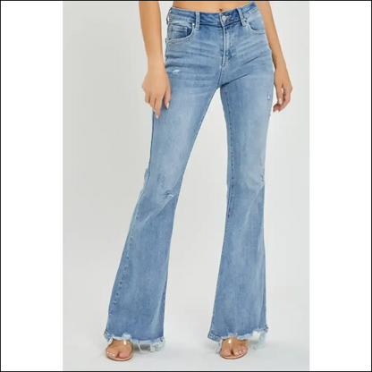 Flare Up your Style: Risen High Rise for Fashionable Misfits 😜✨ - Jeans on Sale Worldwide Shipping